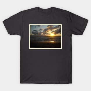 Seagulls with Lake Erie Sunset T-Shirt